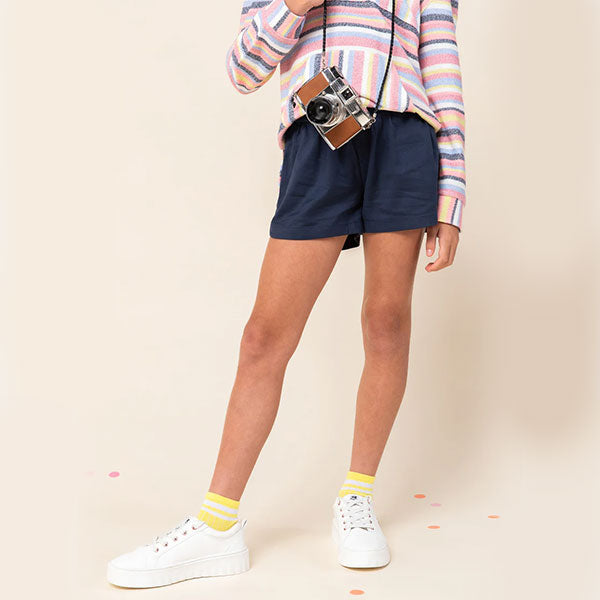 Roxy Girls Una Mattina Elastic Waist Shorts - Mood Indigo
