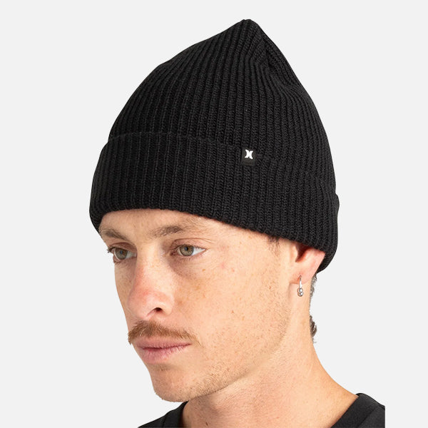 Hurley Men's Icon Cuff Beanie – Soft Stretchable Winter Hat With Embroidered Logo (One Size Fits Most)