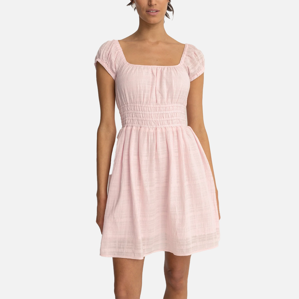Rhythm Washed Out Cap Sleeve Dress - Pink