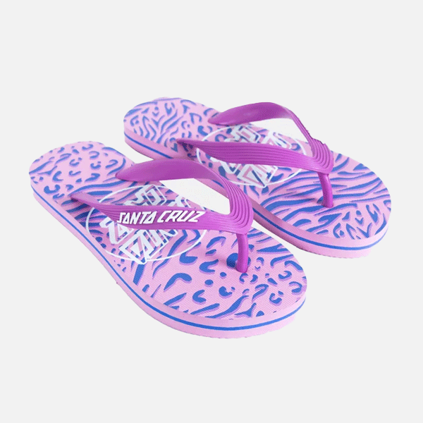 Santa Cruz Girls Opus Dot Zebra Marble Thongs - Orchid