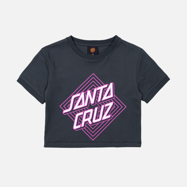 Santa Cruz Girls Solitaire Dot Front Baby Tee - Washed Black