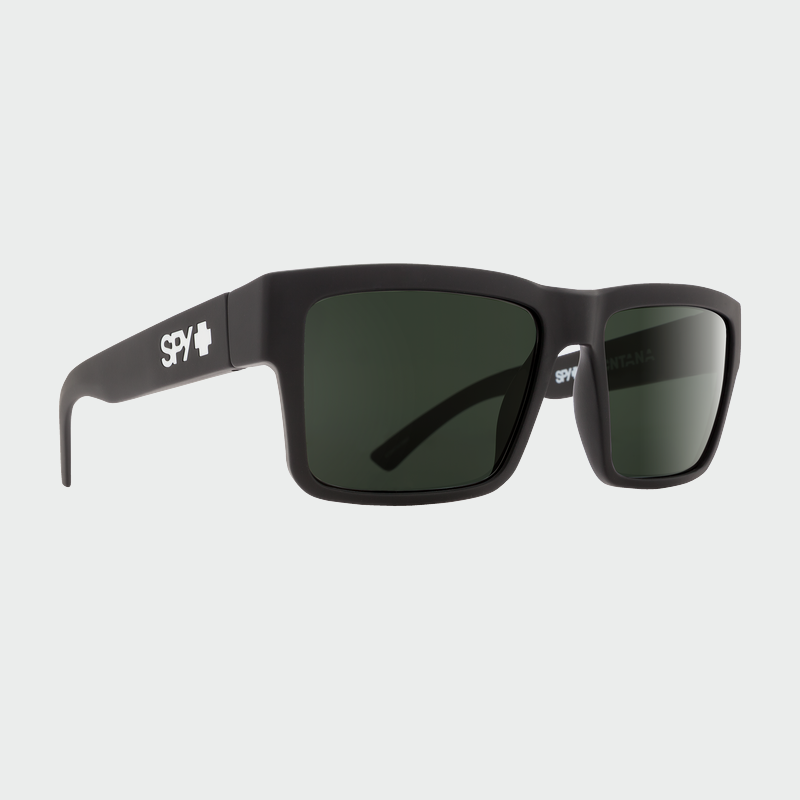 Spy Sunglasses Montana - Soft Matte Black Happy Grey Green