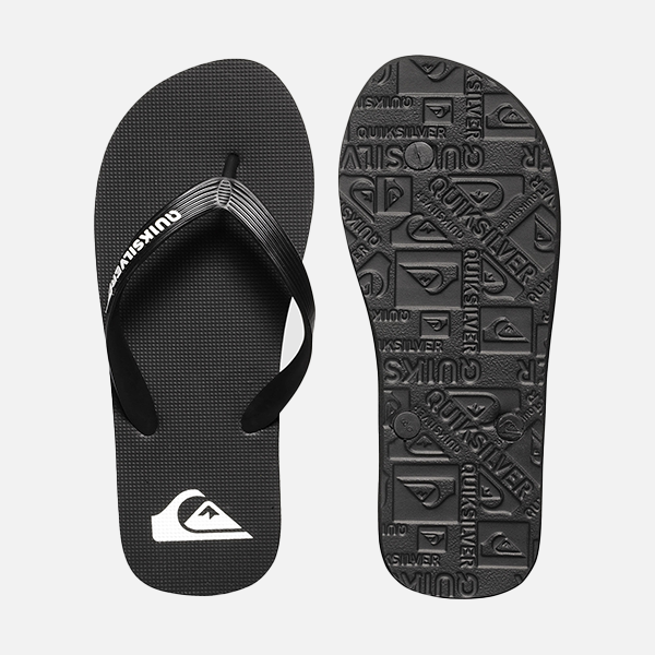 Quiksilver Molokai Youth Flip Flops - Black/Black/White