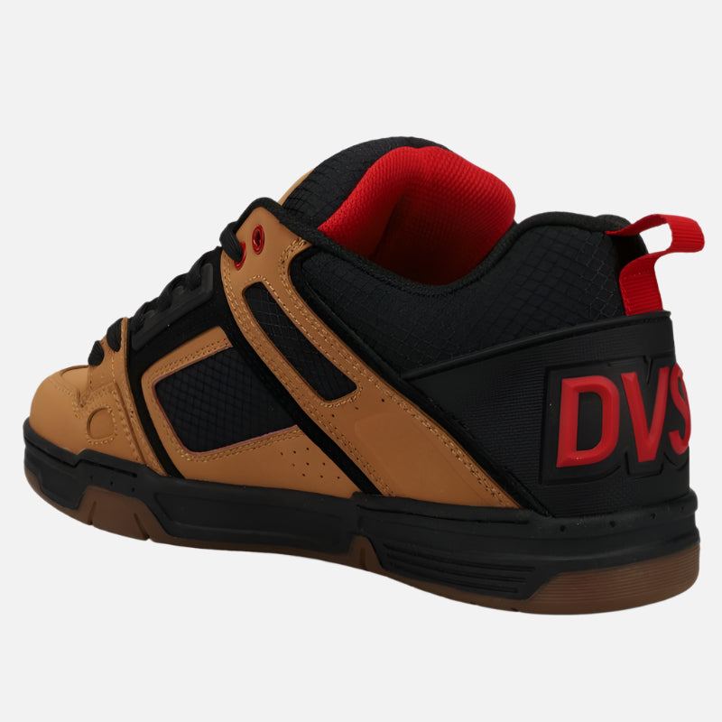 dvs comanche shoe-black-tan-red
