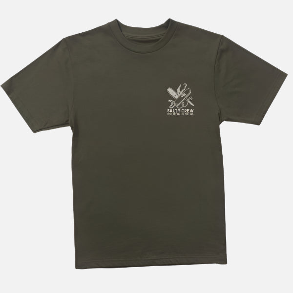 Salty Crew Pocket Knife Boys SS Tee - Dusty Olive