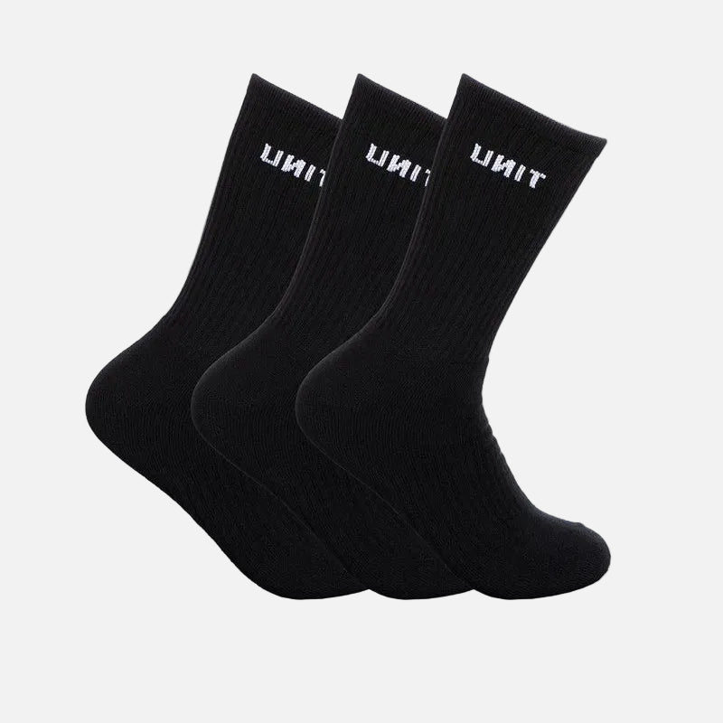 Unit Bamboo Crew Sock 3 Pack - Black
