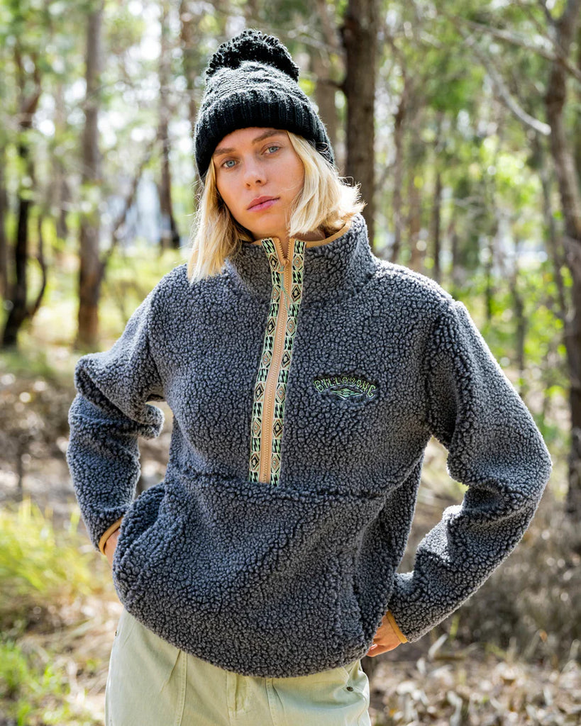 Billabong Horizon Mock Neck Half Zip Fleece - Charcoal