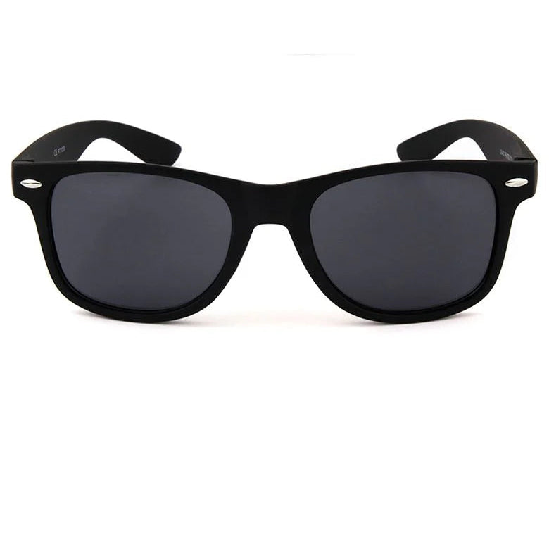 Black sunglasses on a white background