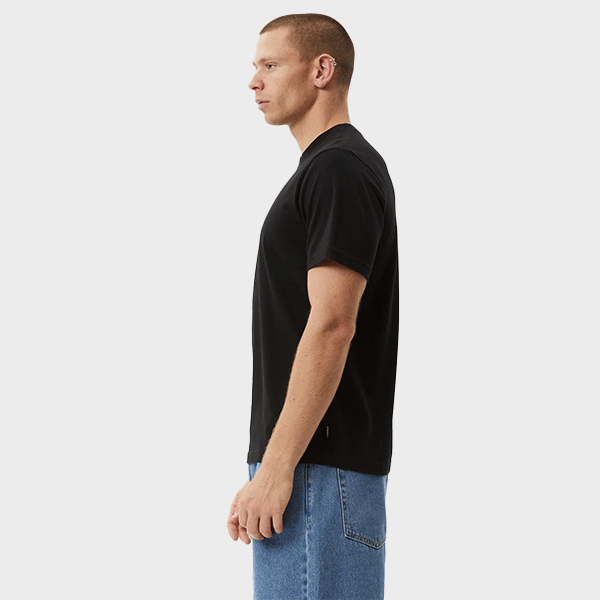 Afends Flame Recycled Retro Fit Tee - Dark Olive/Black