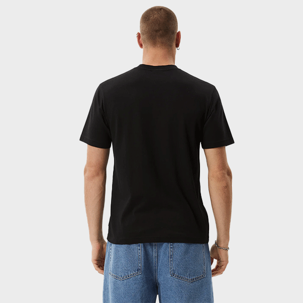 Afends Flame Recycled Retro Fit Tee - Dark Olive/Black