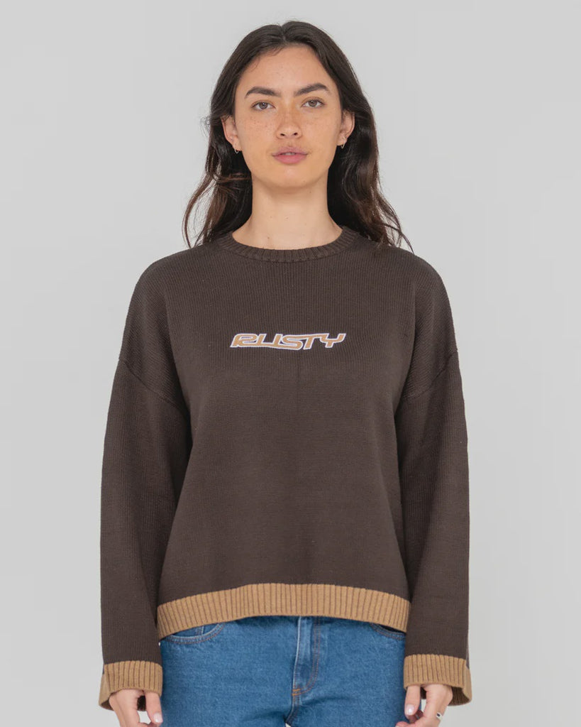 Rusty Rider Relaxed Crew Knit - Java