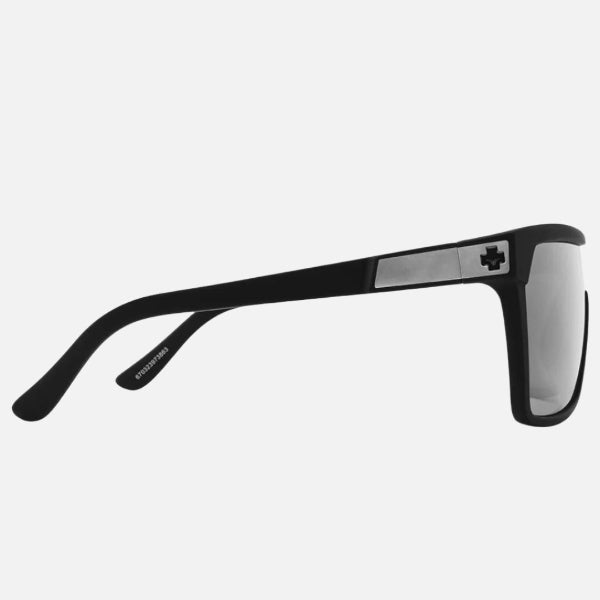 SPY Sunglasses Flynn - Soft Matte Black Happy Grey Green Polarised w/ Silver Spectra Mirror