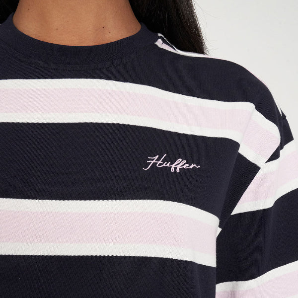 Huffer Brooklyn Relax Tee - Navy/Petal