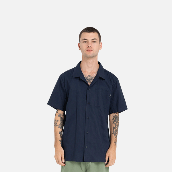 Hurley Camp Texture Sort Sleeve Shirt - Indigo
