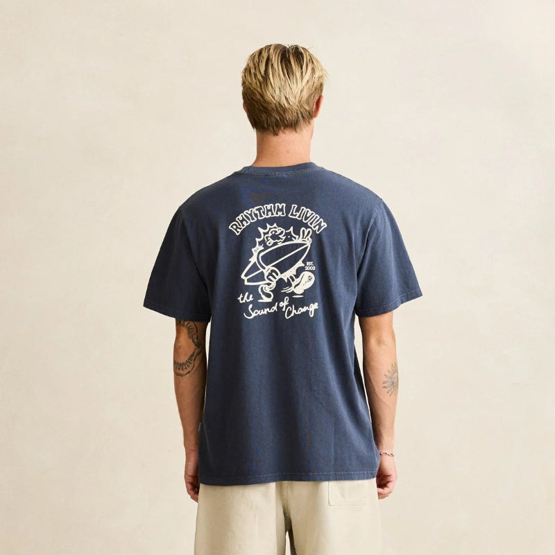 Rhythm Peace Sun Vintage Tee - Navy