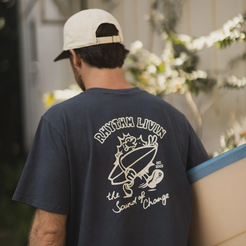 Rhythm Peace Sun Vintage Tee - Navy