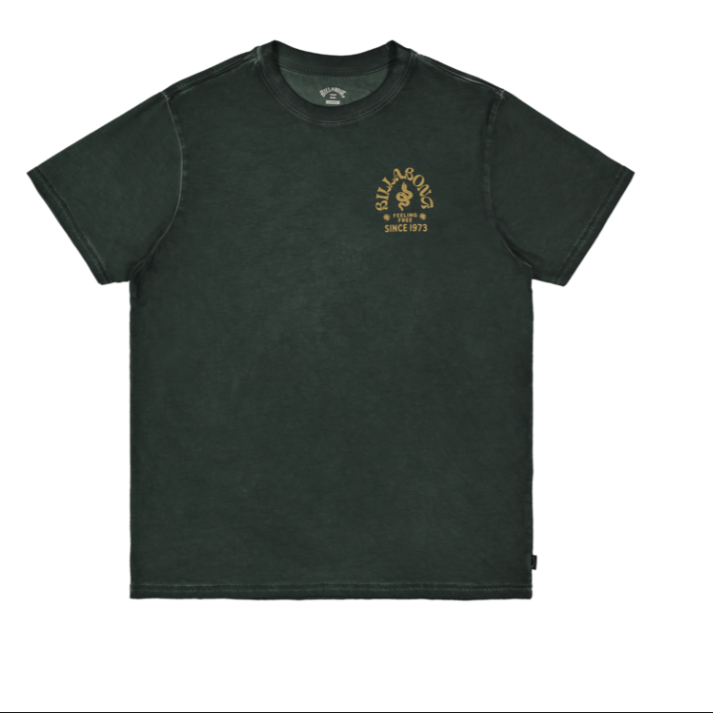 Green t-shirt with a logo on a white background