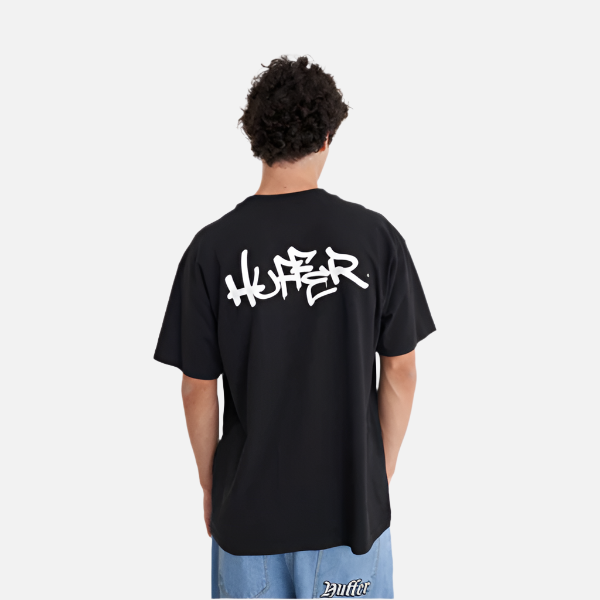Huffer Block Tee 220 Etching - Black