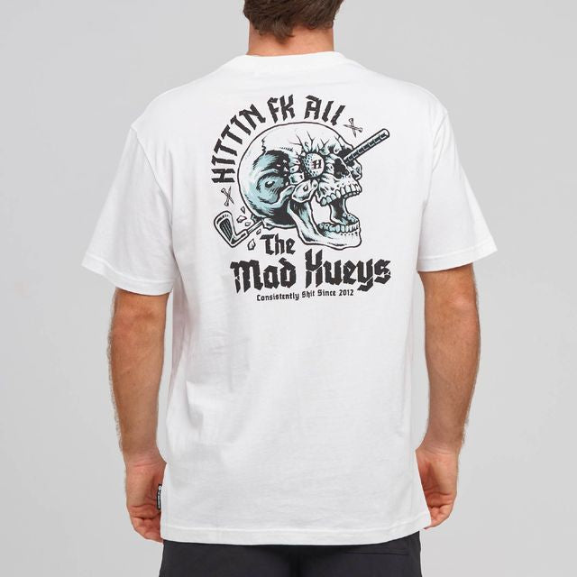 The Mad Hueys Hittin FK All Tee - White