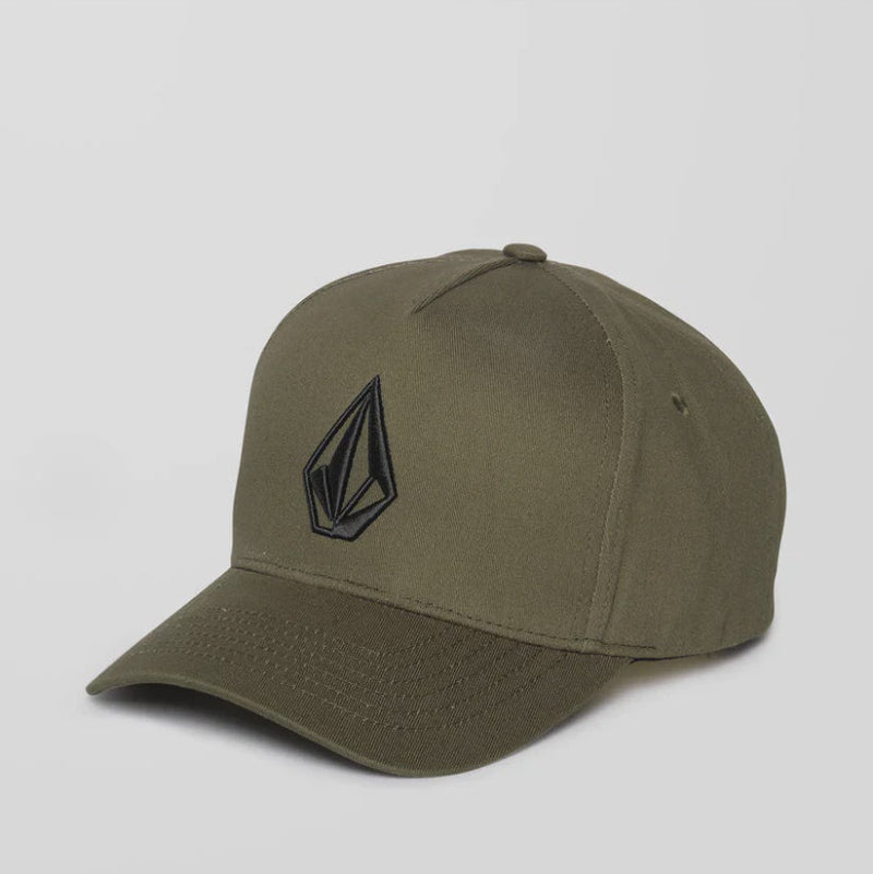 Green cap with a logo on a light gray background