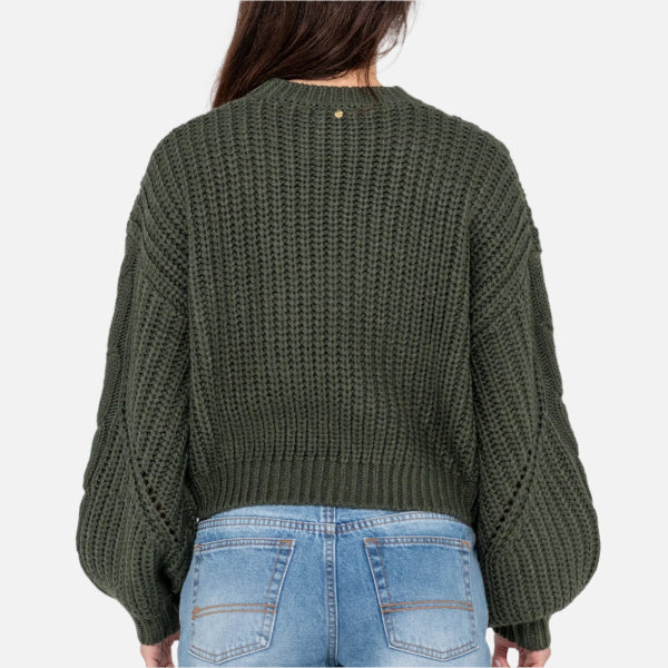 Rusty Folktale Crop Chunky Knit - Green Gables
