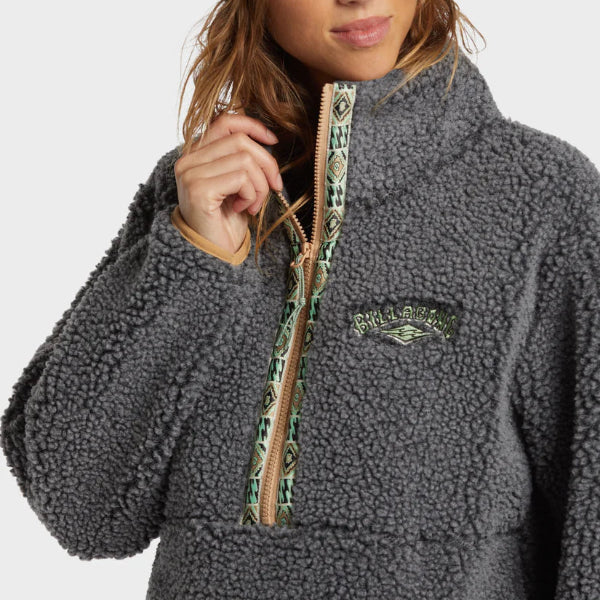 Billabong Horizon Mock Neck Half Zip Fleece - Charcoal