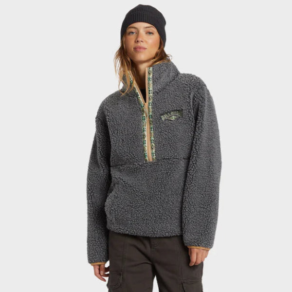 Billabong Horizon Mock Neck Half Zip Fleece - Charcoal
