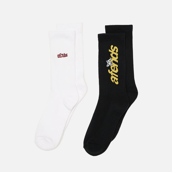 Afends Angel Zone 2Pack Socks - Black/White