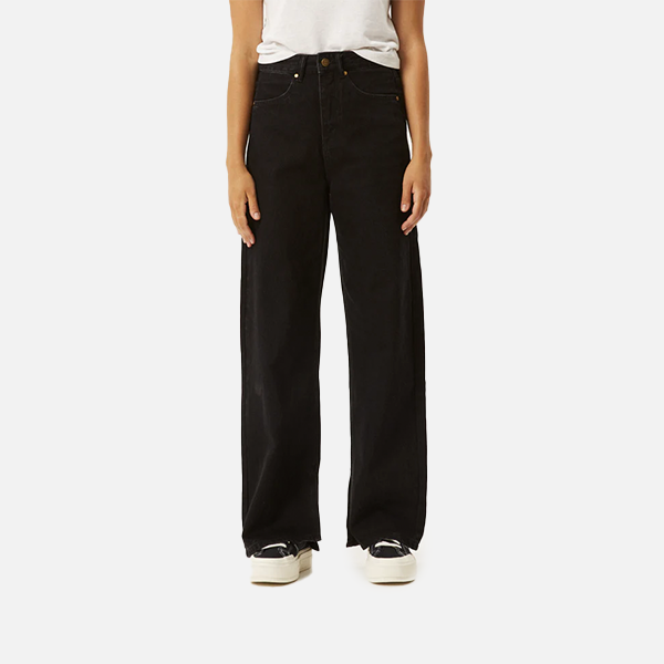 Afends Bella Organic Baggy Jeans - Washed Black