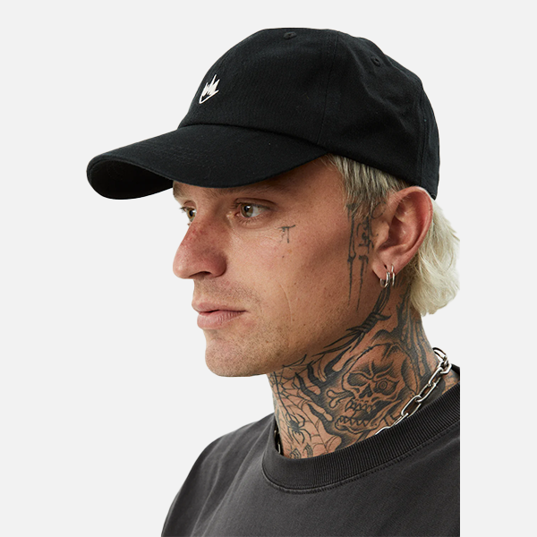 Afends Core Six Panel Cap - Stone Black