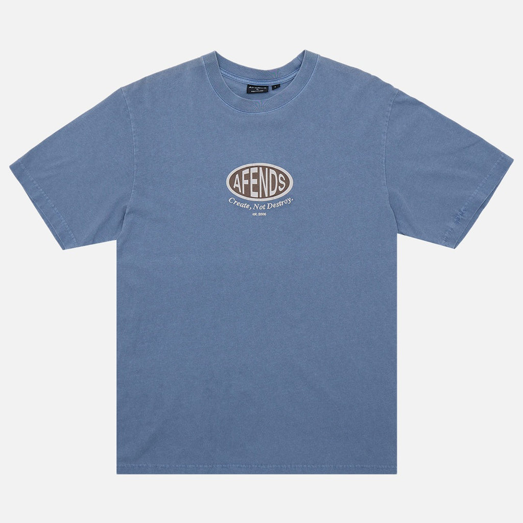 Afends Destroyed Retro Tee - Washed Slate Blue | Propaganda Streetwear & Skate