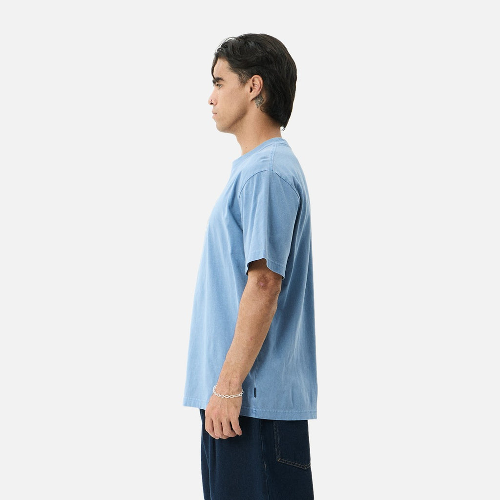 Afends Destroyed Retro Tee - Washed Slate Blue - view 4 | Propaganda Streetwear & Skate