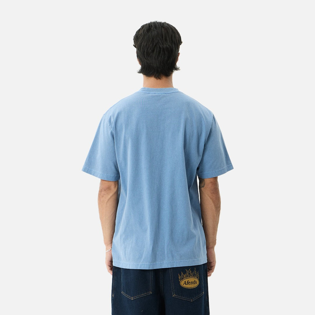 Afends Destroyed Retro Tee - Washed Slate Blue - view 5 | Propaganda Streetwear & Skate