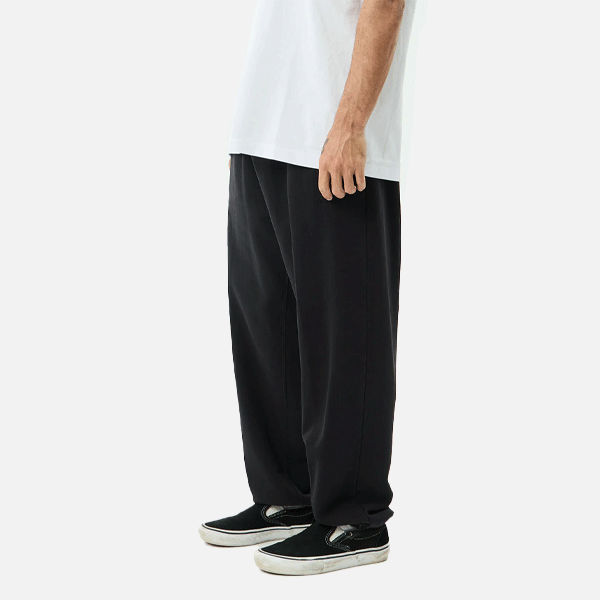 afends branded black track pants