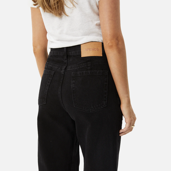 Afends Gigi Hemp Denim Flared Jeans - Black