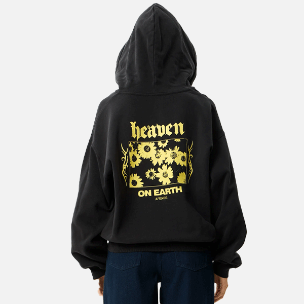 Afends Heaven Boxy Zip Hood - Stone Black