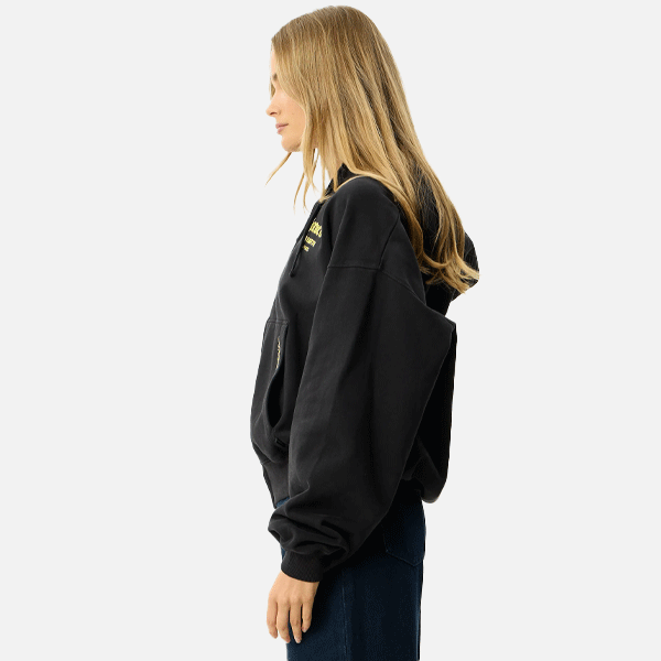 Afends Heaven Boxy Zip Hood - Stone Black