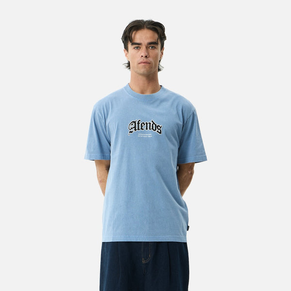 Afends Home Retro Tee - Washed Slate Blue - view 2 | Propaganda Streetwear & Skate