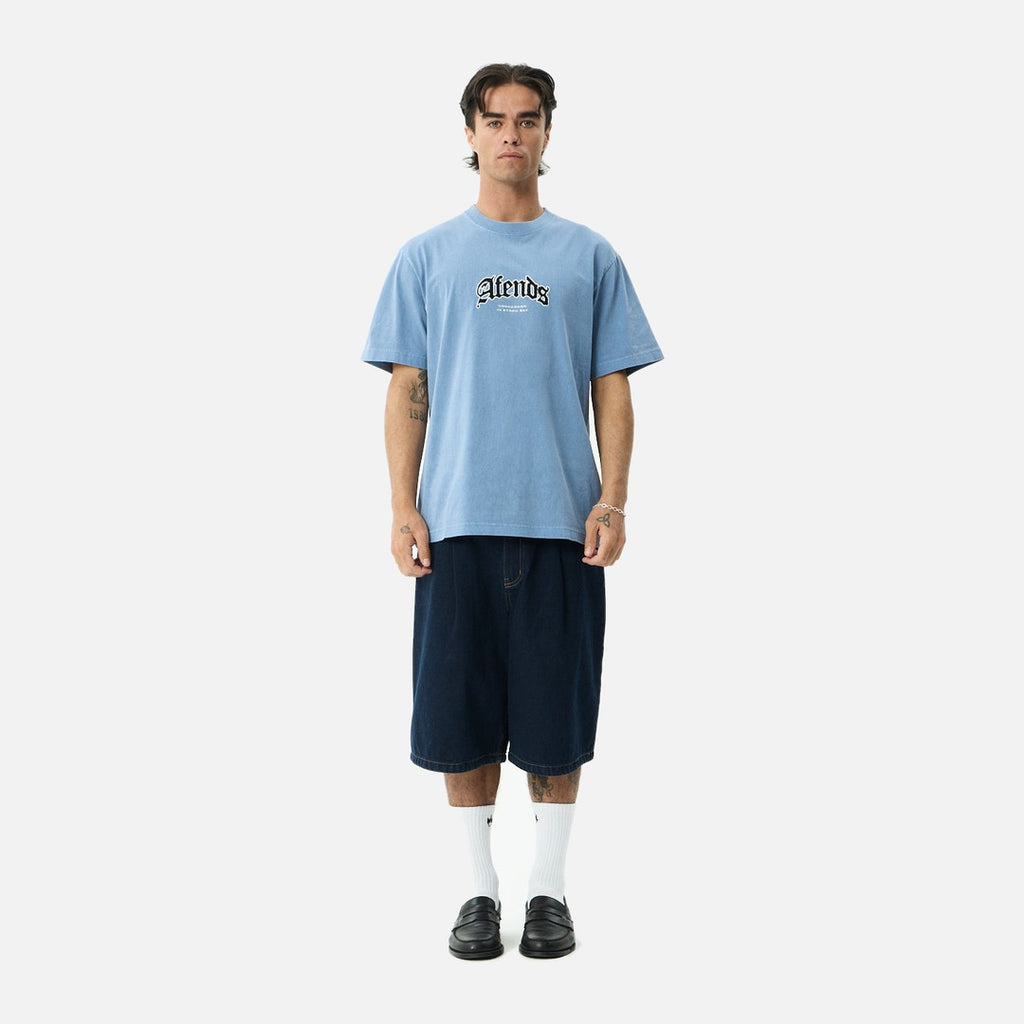 Afends Home Retro Tee - Washed Slate Blue - view 6 | Propaganda Streetwear & Skate