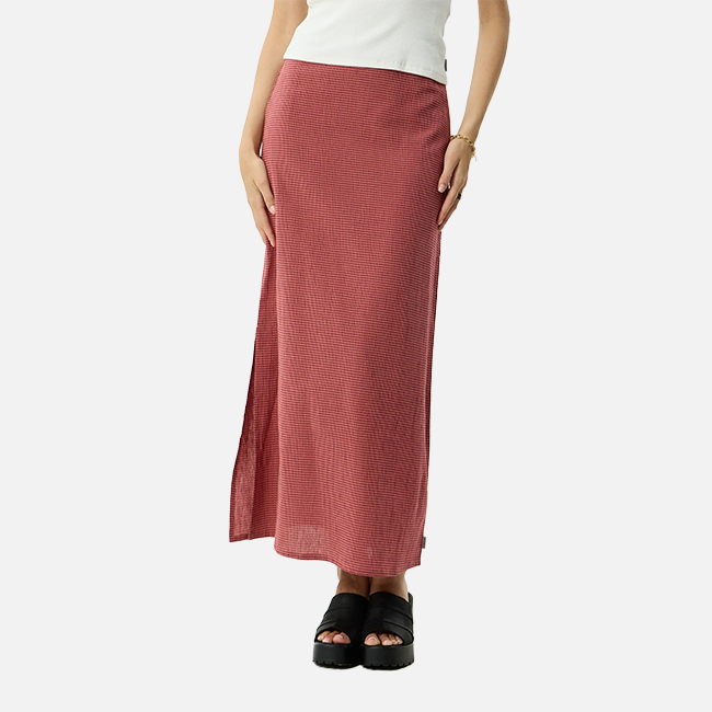 Afends Kali Maxi Skirt - Indy Rose Check