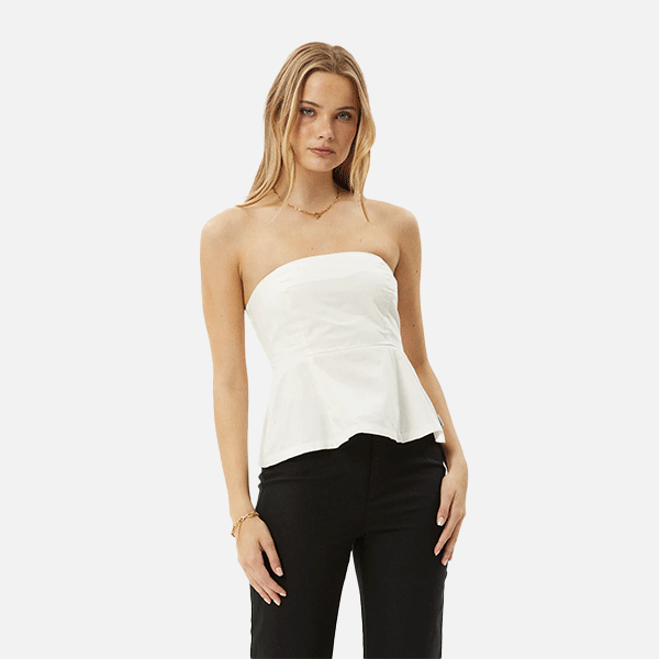 Afends Lilo Strapless Top - Off White