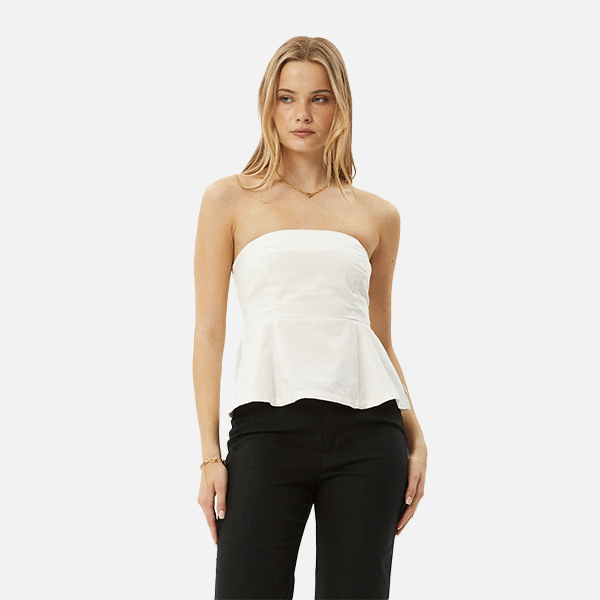 Afends Lilo Strapless Top - Off White
