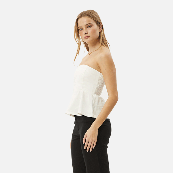 Afends Lilo Strapless Top - Off White