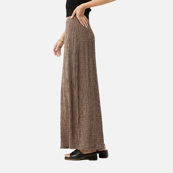 Afends Hometown Seersucker Maxi Skirt - Coffee
