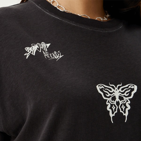 afends black t-shirt