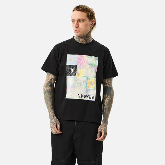 Afends Sadworld Heavyweight Boxy Tee - Black