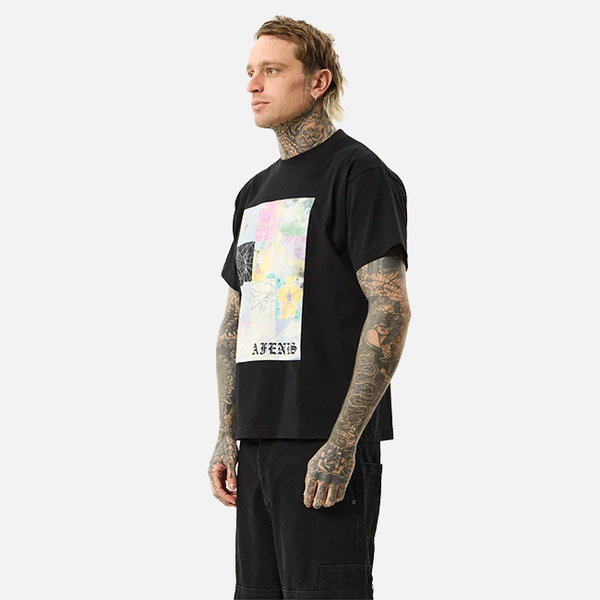 Afends Sadworld Heavyweight Boxy Tee - Black