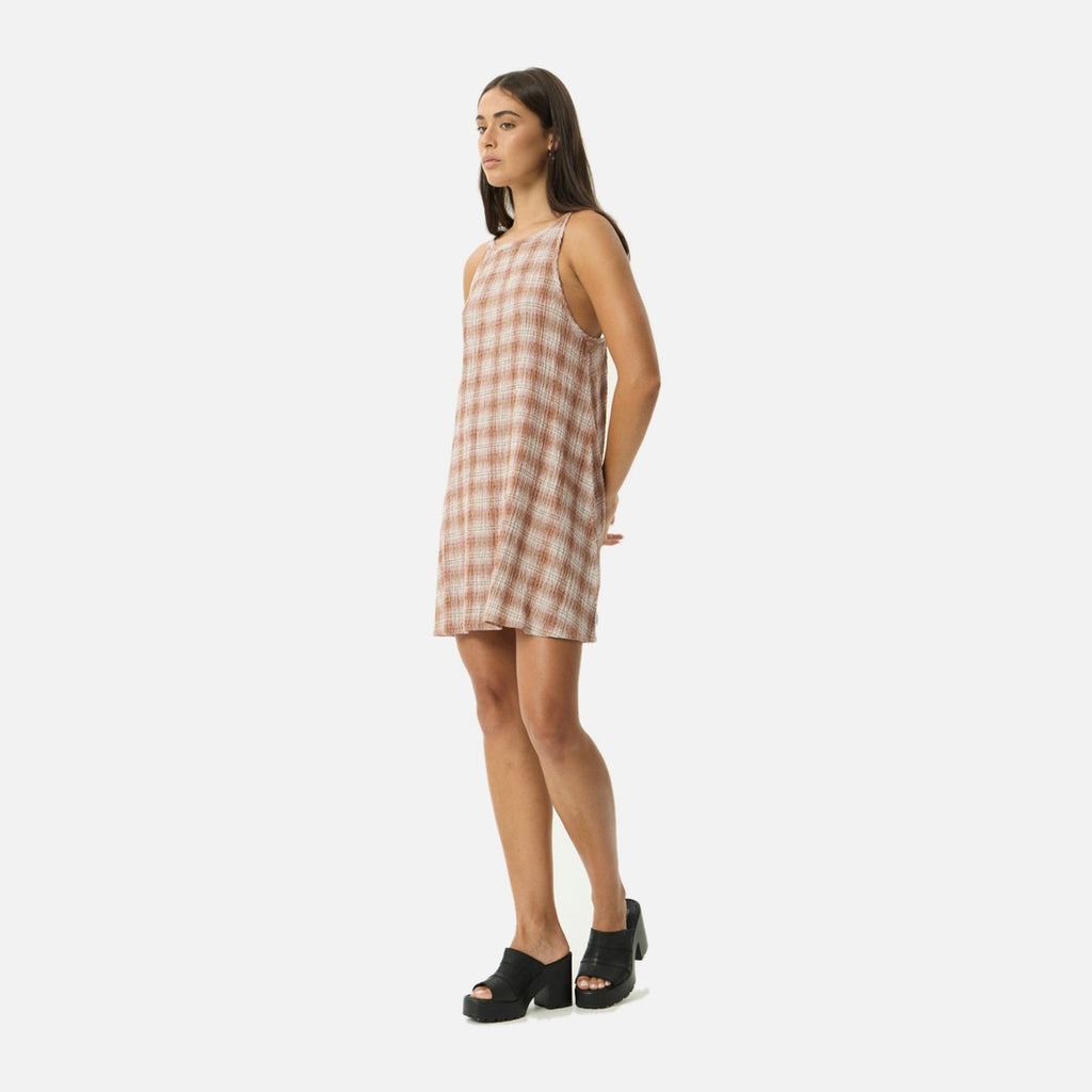 Afends Sammy Seersucker Mini Dress - Desert Check - view 4 | Propaganda Streetwear & Skate