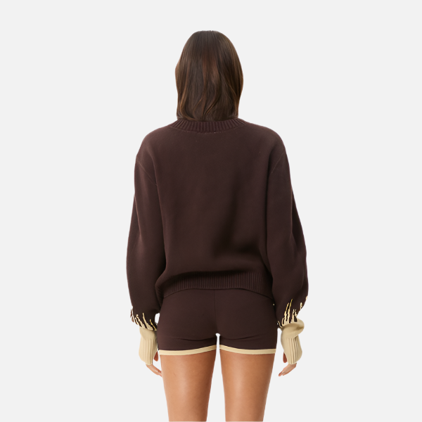 Afends Set Fire Knit Jumper - Coffee