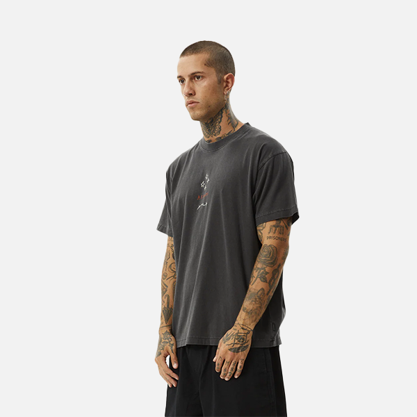 Afends Star Boxy Fit Tee - Stone Black